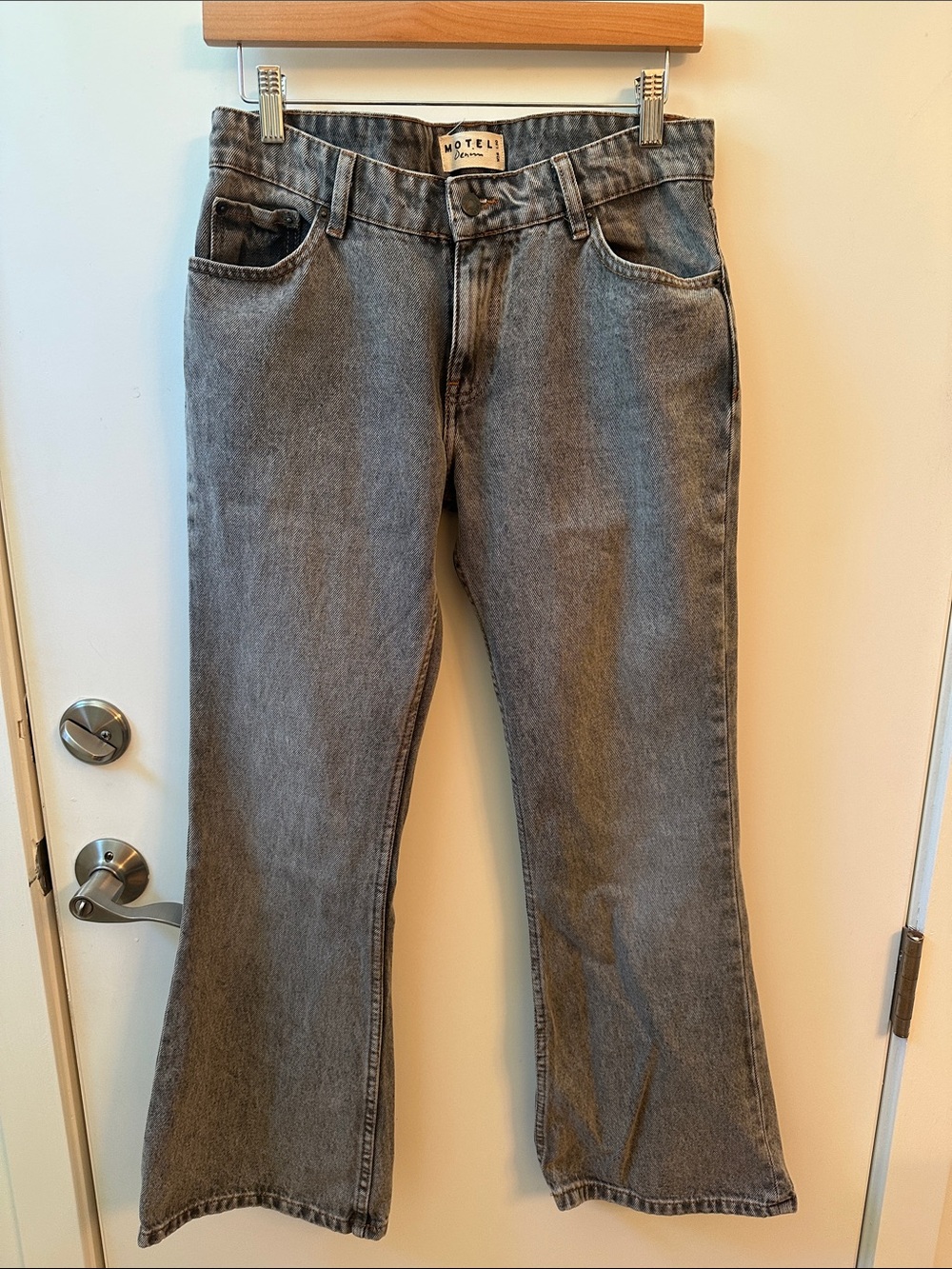 Motel Rocks Gray Flared Denim Jeans